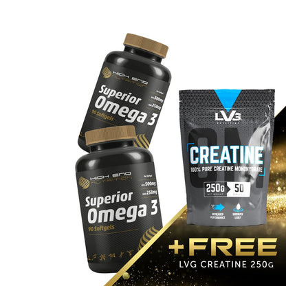 2x High End Nutrition - Omega 3 + FREE 250g CREATINE