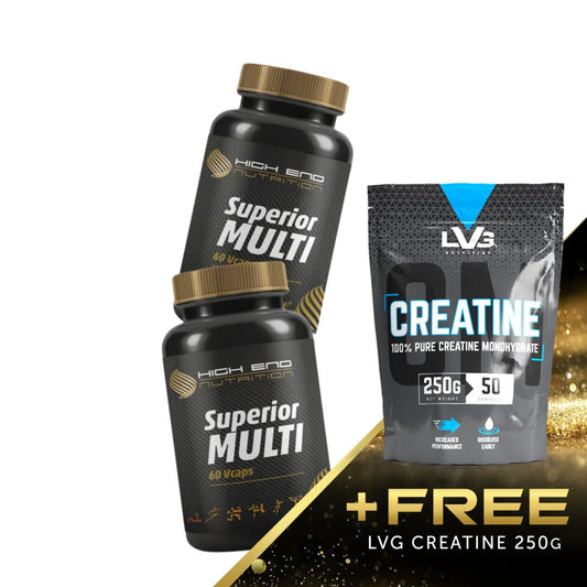 2x High End Nutrition SUPERIOR MULTI CAPS + FREE 250g CREATINE