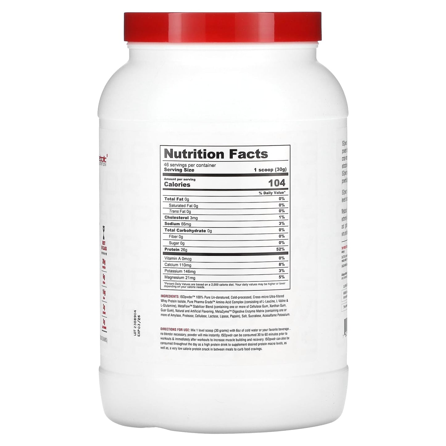 METABOLIC ISO PWDR WHEY ISOLATE 3.04LBS STRAWBERRY CREAM