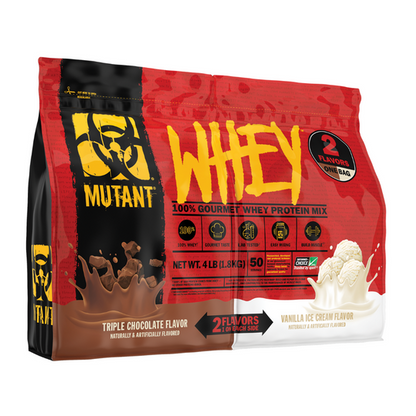 MUTANT WHEY 1.8KG (4LBS) DUAL CHAMBER - TRIPLE CHOCOLATE & CHOCOLATE FUDGE BROWNIE