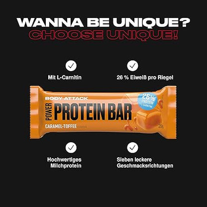 BODY ATTACK POWER PROTEIN BAR 35G - CARAMEL TOFFEE