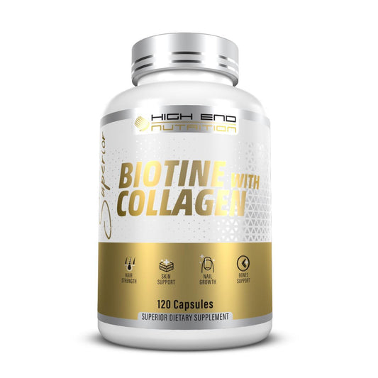 HIGH END NUTRITION SUPERIOR "BIOTIN WITH COLLAGEN'' '120 VCAPS'