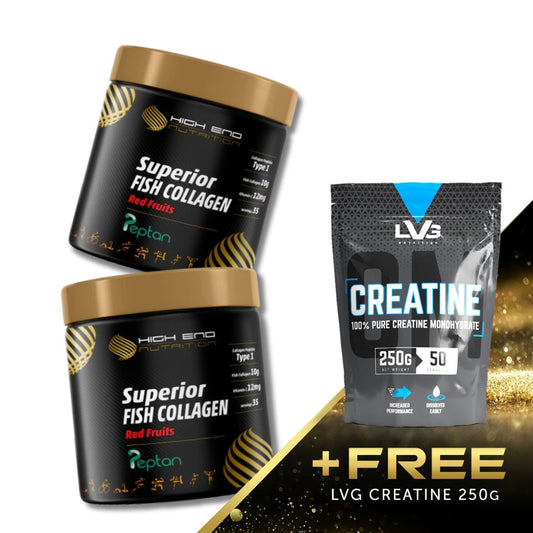 2x HIGH END NUTRITION SUPERIOR FISH COLLAGEN + FREE 250g CREATINE