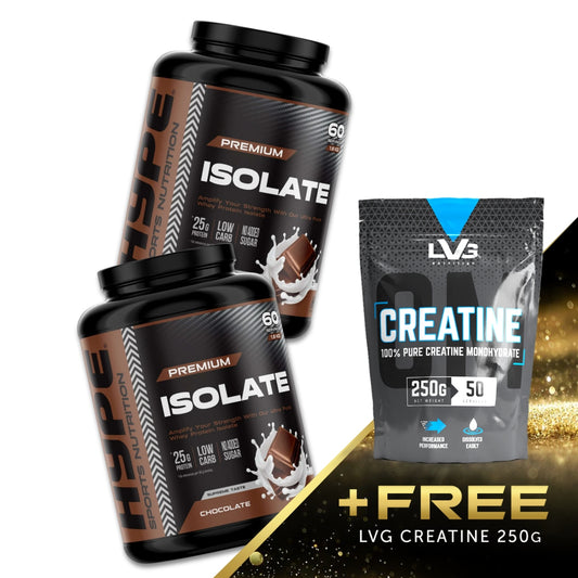 2x Hype Whey Isolate - 900 gram + FREE 250g Creatine