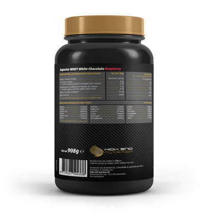  HIGH END NUTRITION SUPERIOR WHEY 'WHITE CHOC RASPBERRY' '908 G'